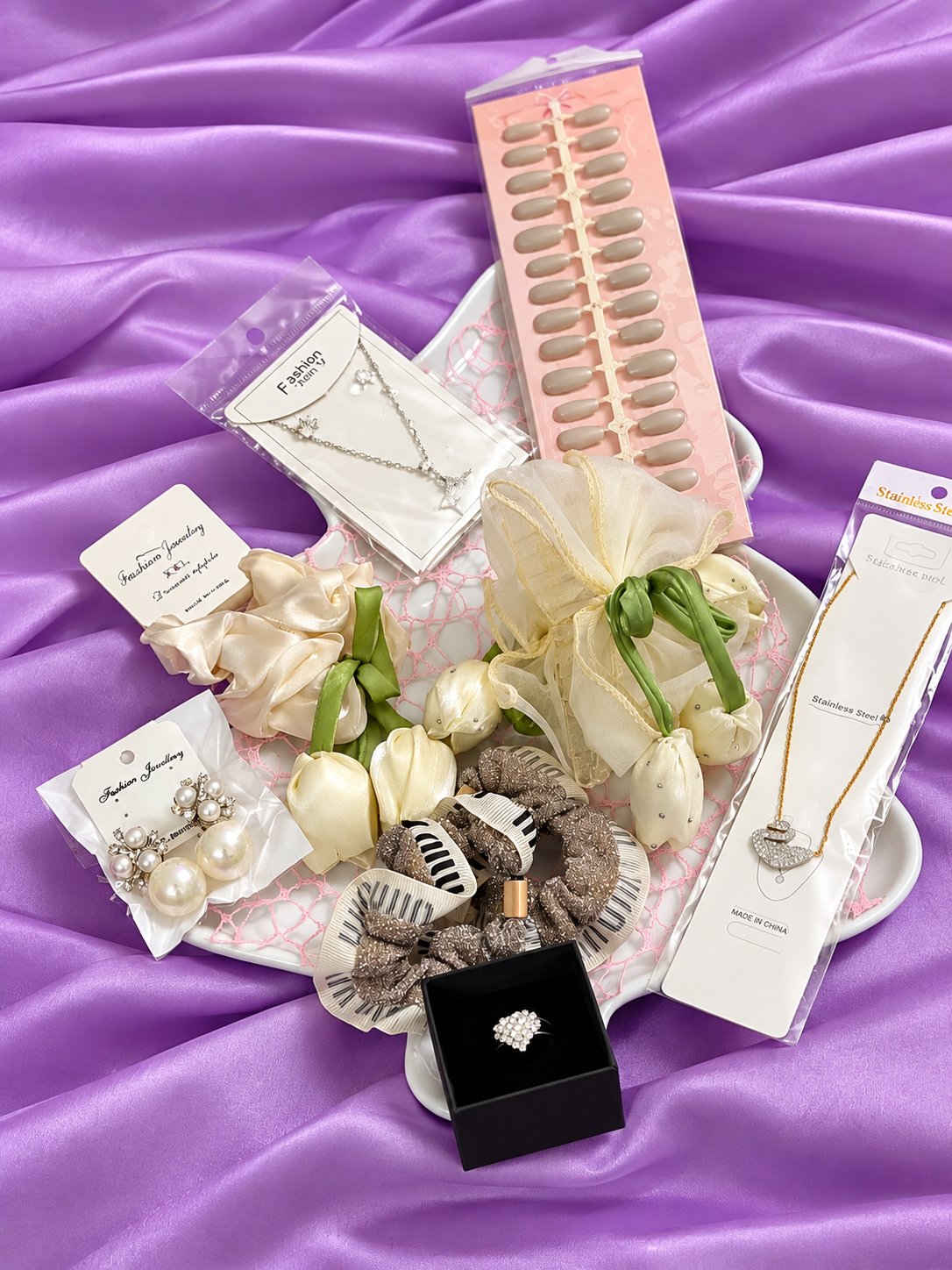 The Ivory Grace Floral & Jewelry Keepsake Bundle image 1