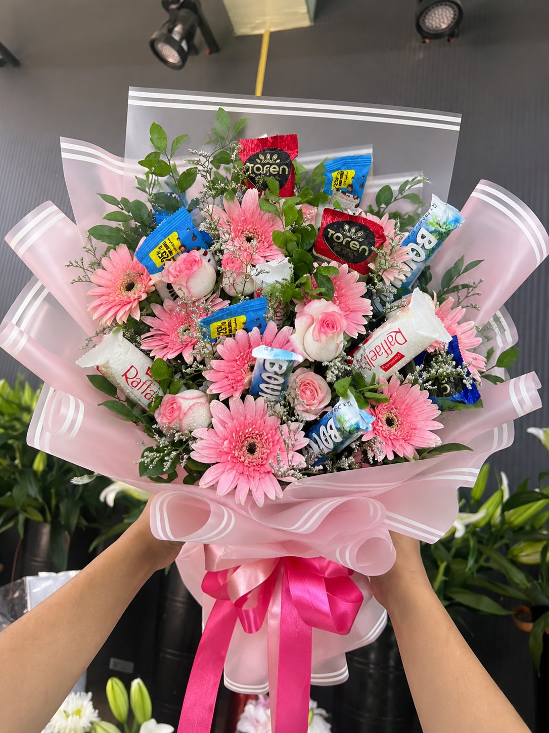 Pink Candy & Flower Bouquet