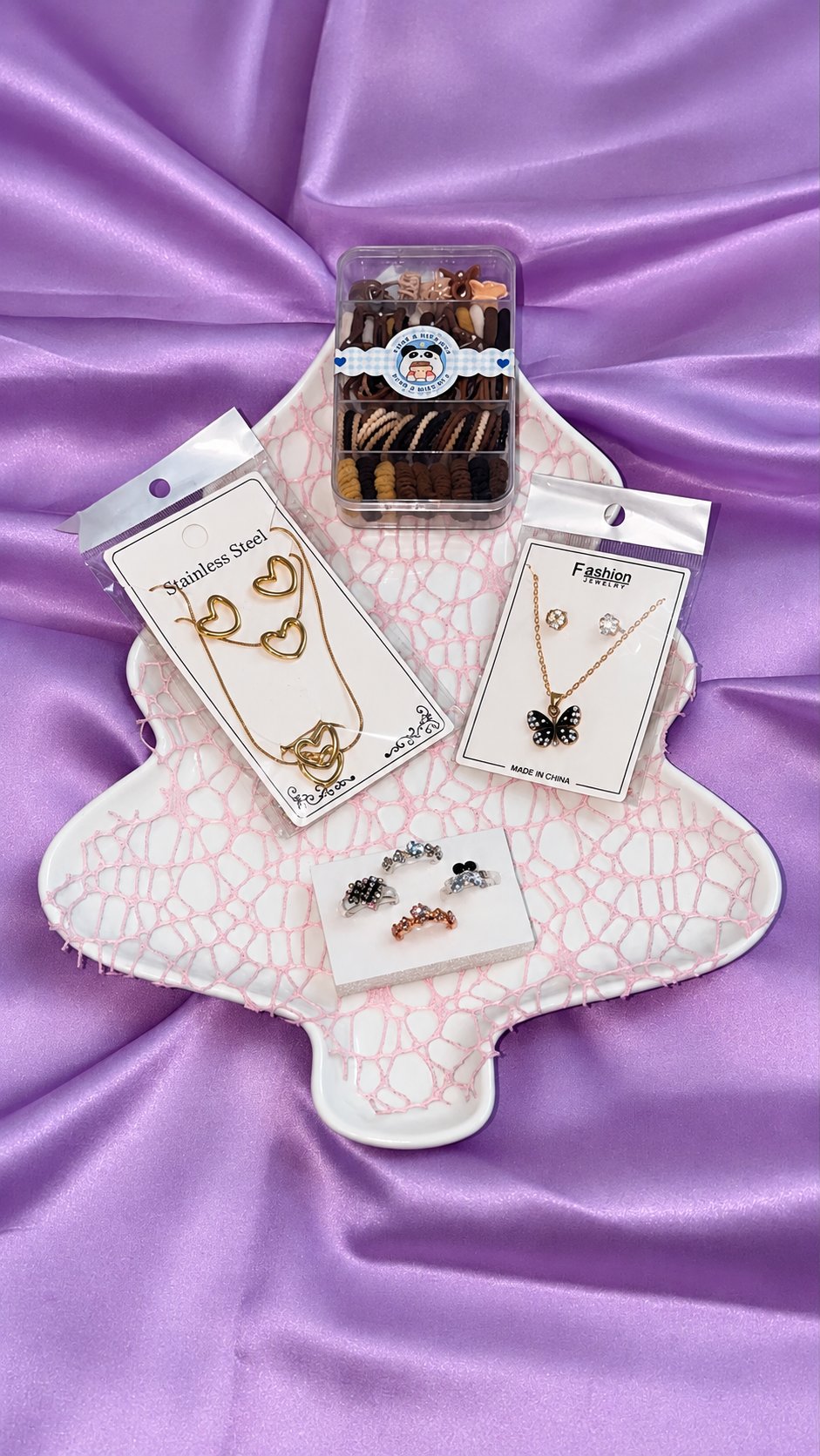 The Golden Butterfly & Sweet Heart Keepsake Jewelry Set image 1