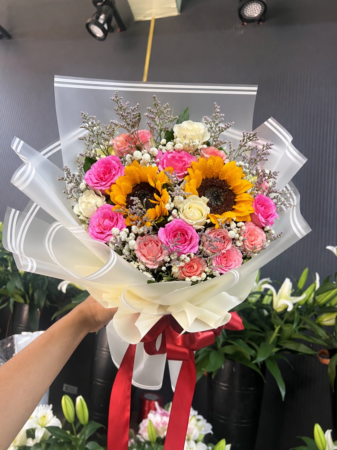 Vibrant Sunflower & Rose Bouquet image 1