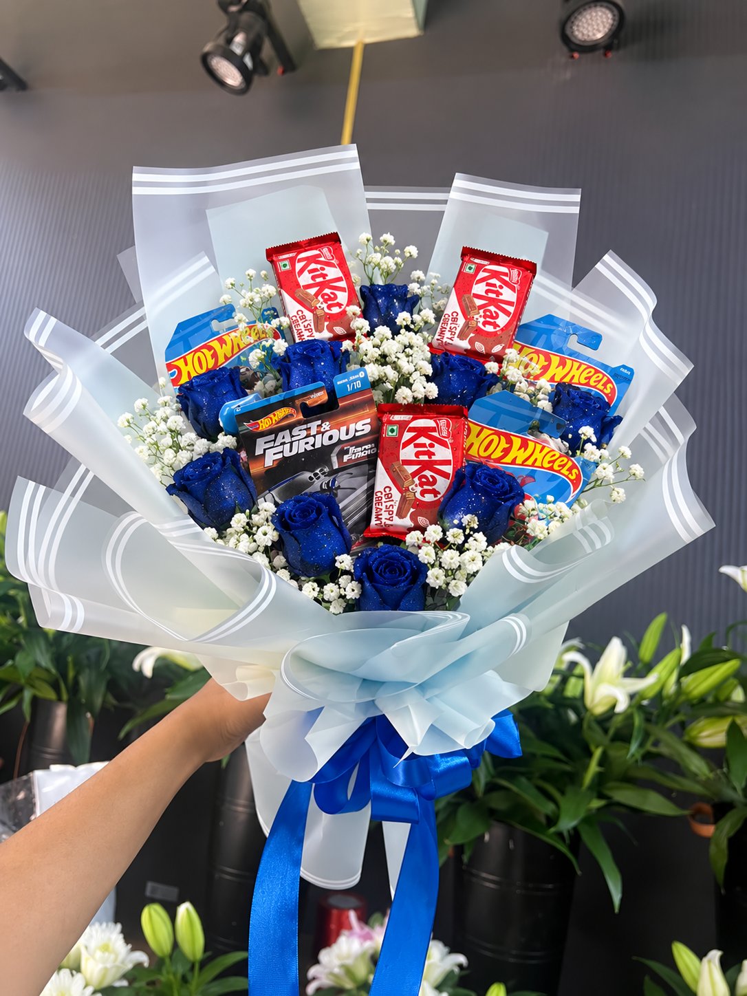 Blue Gamer Candy Bouquet image 1